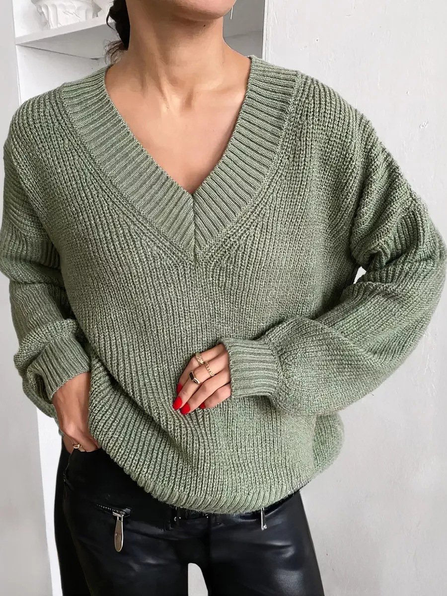 V-neck Sweater Available In Multiple Colors