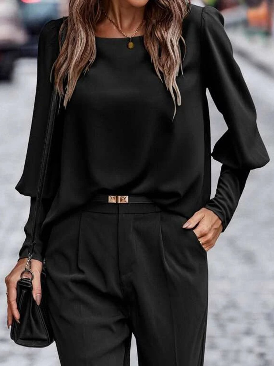 Sophisticated Buttons Blouse with Puffed Sleeves