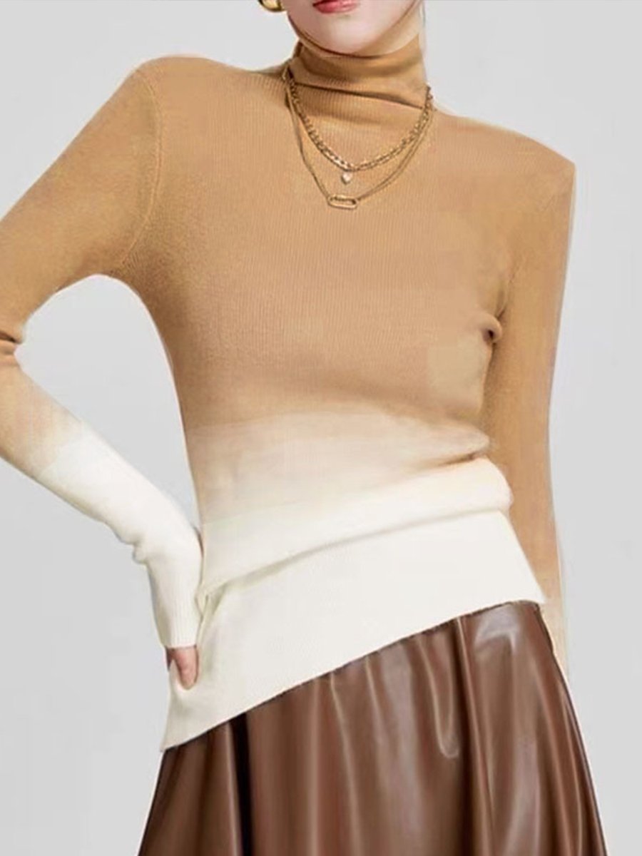 Gradient Pile Collar Sweater