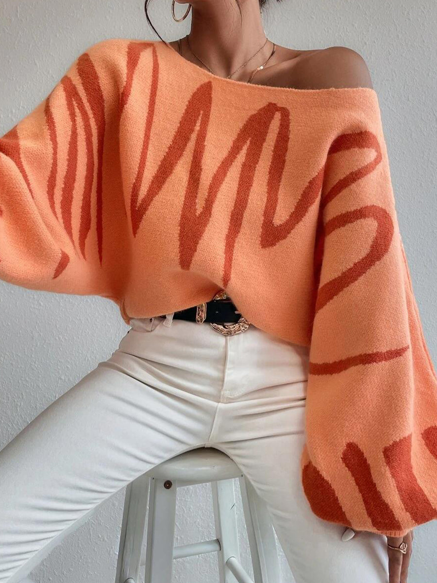 Loose Pullover Knitted Lantern Sleeve Sweater