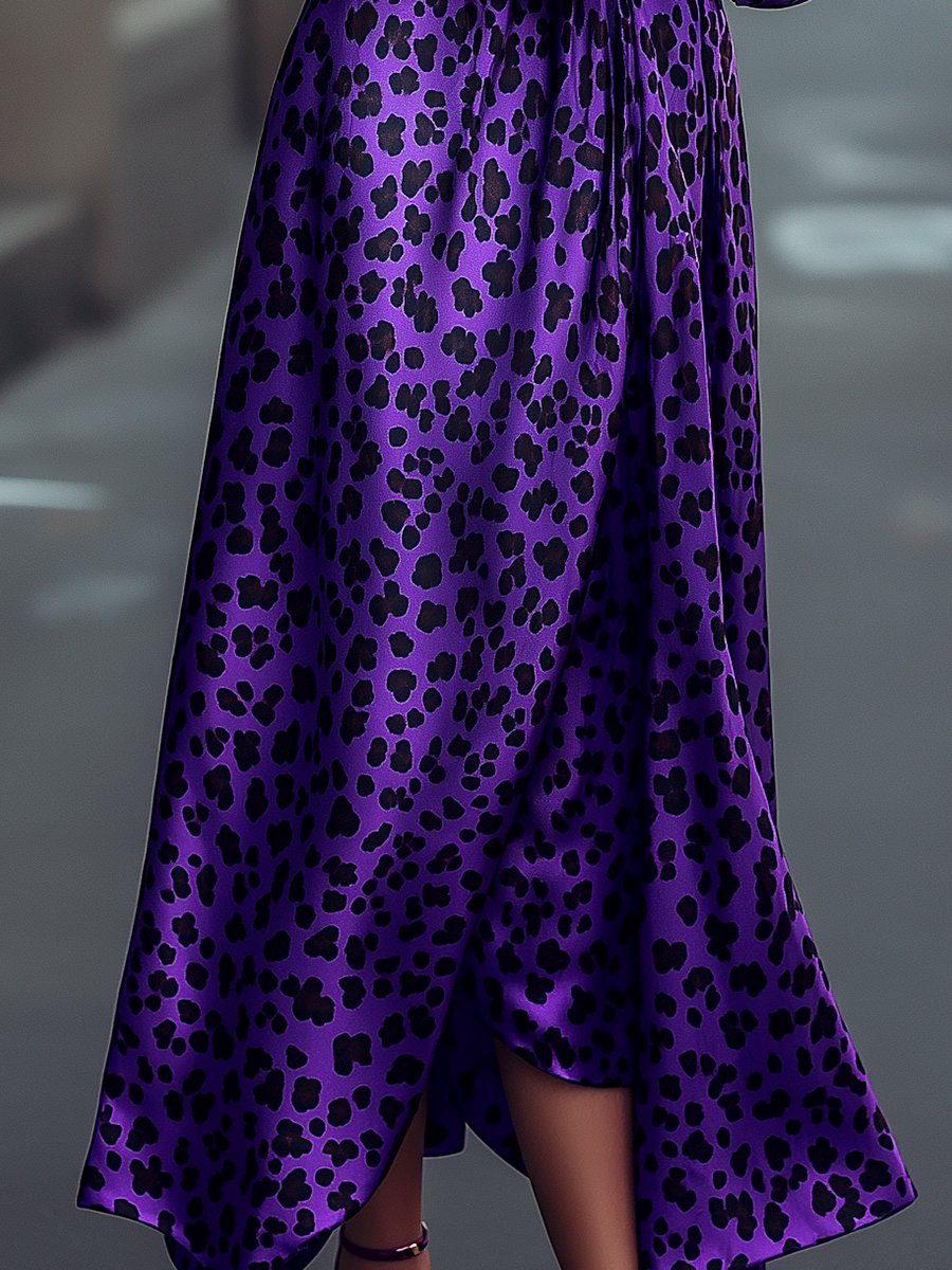 Purple Passion Satin Wrap Dress